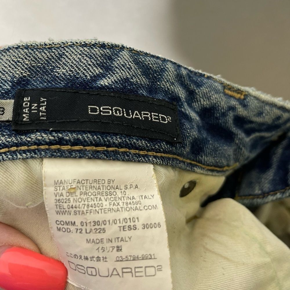 Dsquared Boyfriend Distressed Patch Button Fly Je… - image 6